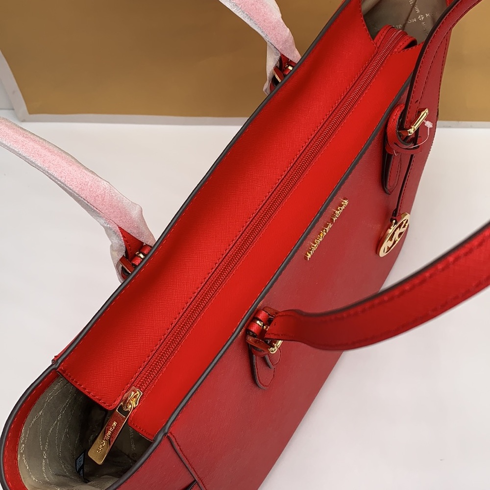 MICHAEL KORS 
Gilly Large Saffiano Leather Tote Bag BRIGHT RED COLOR - Picture 11 of 16